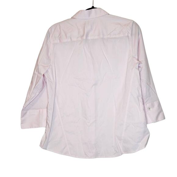 Foxcroft Pink Non Iron Strech lightweight button front shirt blouse sz Medium - Picture 3 of 5
